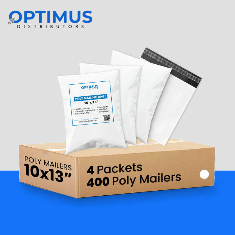 10x13 Poly Mailers 400 Pack, 2.5 Mil Thick Durable Waterproof Shipping Bags, Self-Seal Polymailer Envelopes