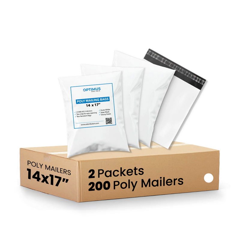 14x17 Poly Mailers 200 Pack, 2.5 Mil Thick Durable Waterproof Shipping Bags, Self-Seal Polymailer Envelopes