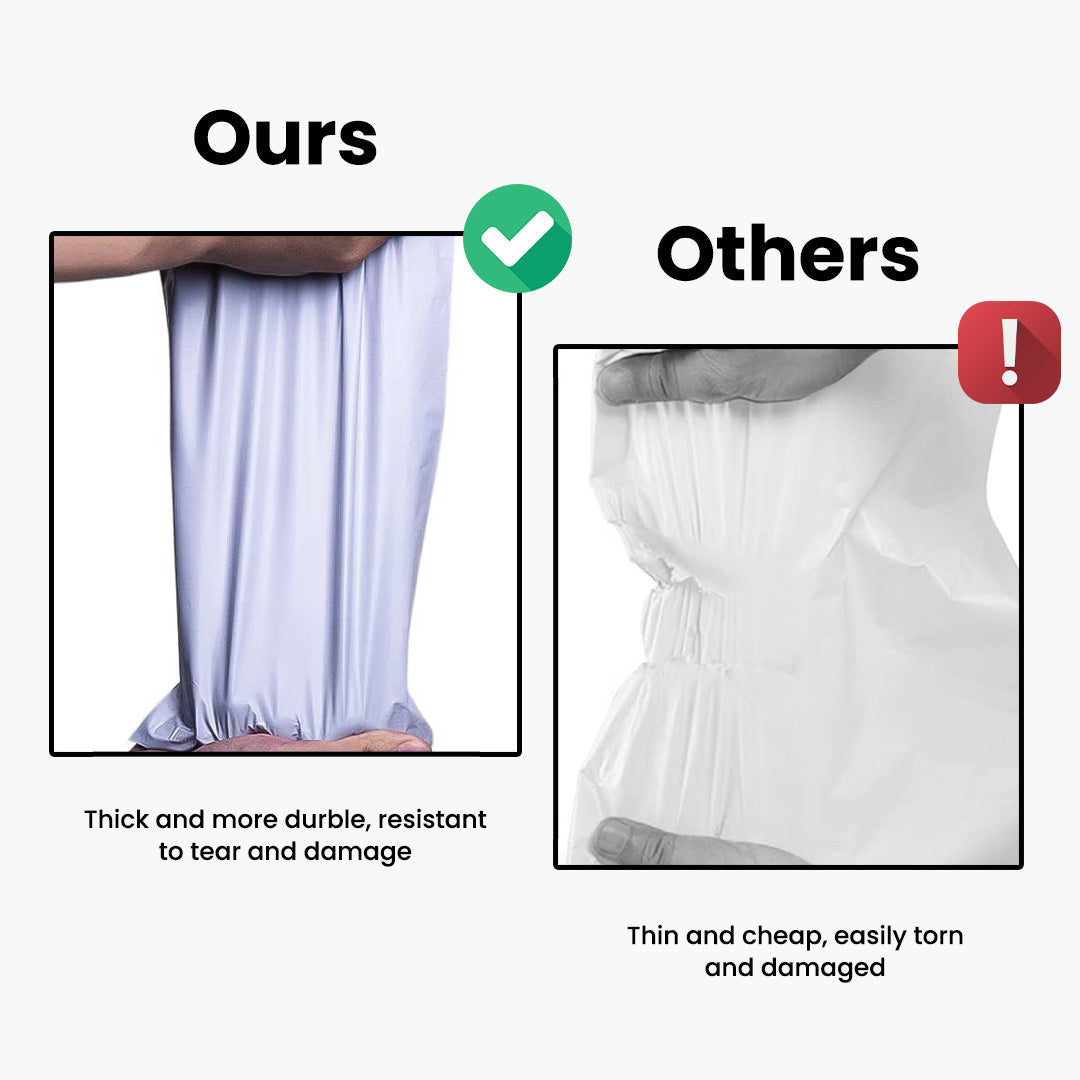 Poly Mailers Bundle – 300 Pcs (10x13", 12x12.5", 14x17") Strong Self-Seal Mailing Bags