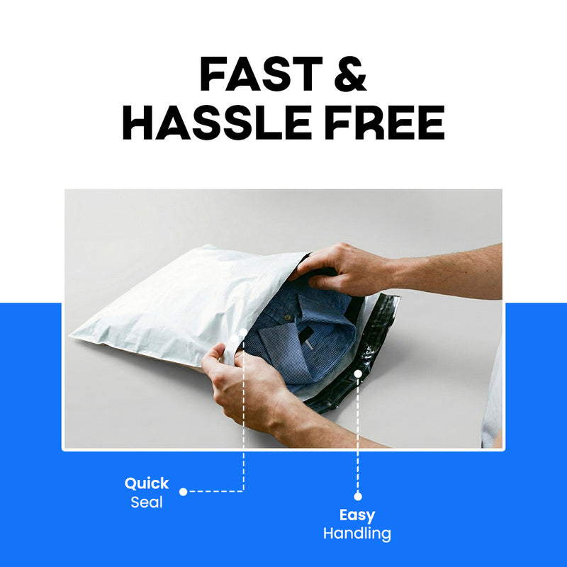 Bundle Pack – 100 Poly Mailers (14"x17") + 500 Thermal Shipping Labels (4"x6")