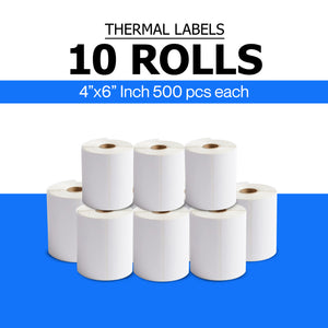 4" x 6" Thermal Shipping Labels – 5000 Labels (10 Roll Bundle)