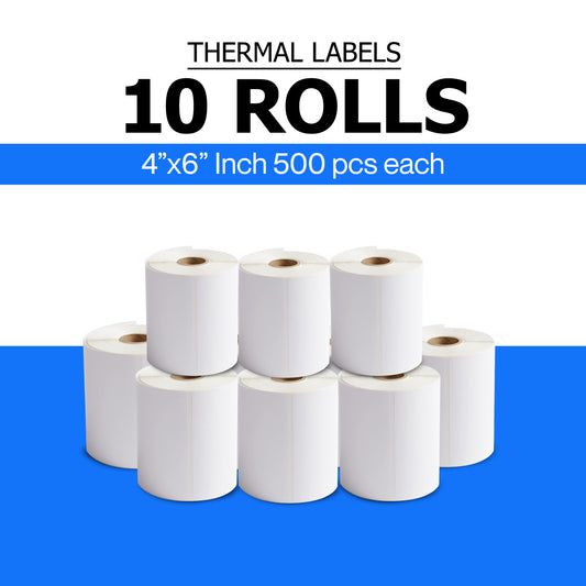 4" x 6" Thermal Shipping Labels – 5000 Labels (10 Roll Bundle)