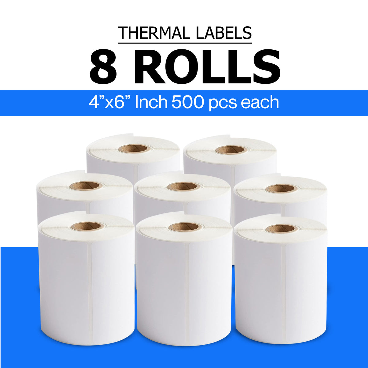 4" x 6" Thermal Shipping Labels – 4000 Labels (8 Roll Bundle)